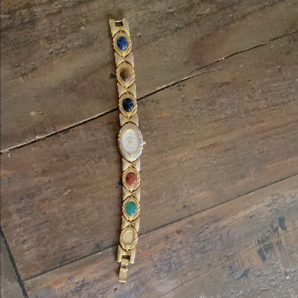 Elegant Gold Multicolor Gemstone Bracelet